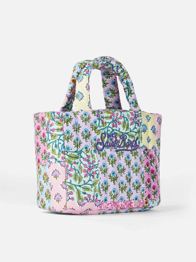 Mc2 Saint Barth Borsa Soft Tote Mini Trapuntata A Fiori Multicolor
