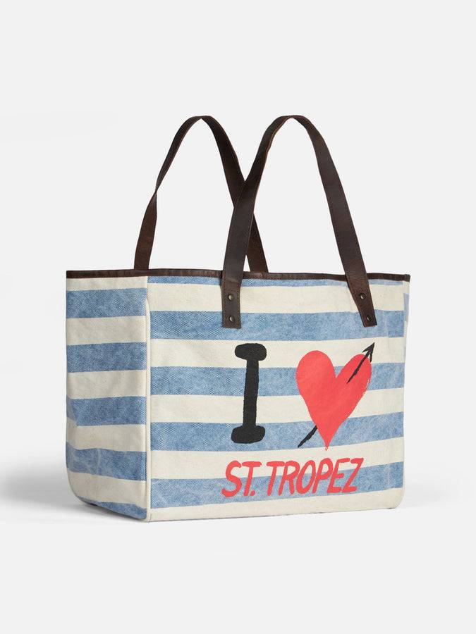 Mc2 Saint Barth Borsa St. Tropez In Tela Con Manici In Pelle
