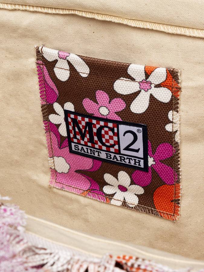 Mc2 Saint Barth Borsa Tote In Tela Di Cotone Con Stampa Floreale Retrò