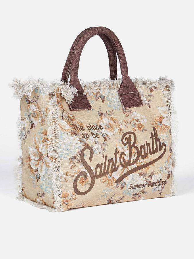 Mc2 Saint Barth Borsa Tote Vanity In Tela Di Cotone A Fiori