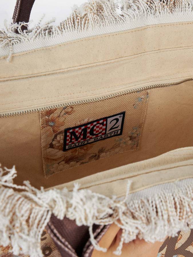 Mc2 Saint Barth Borsa Tote Vanity In Tela Di Cotone A Fiori