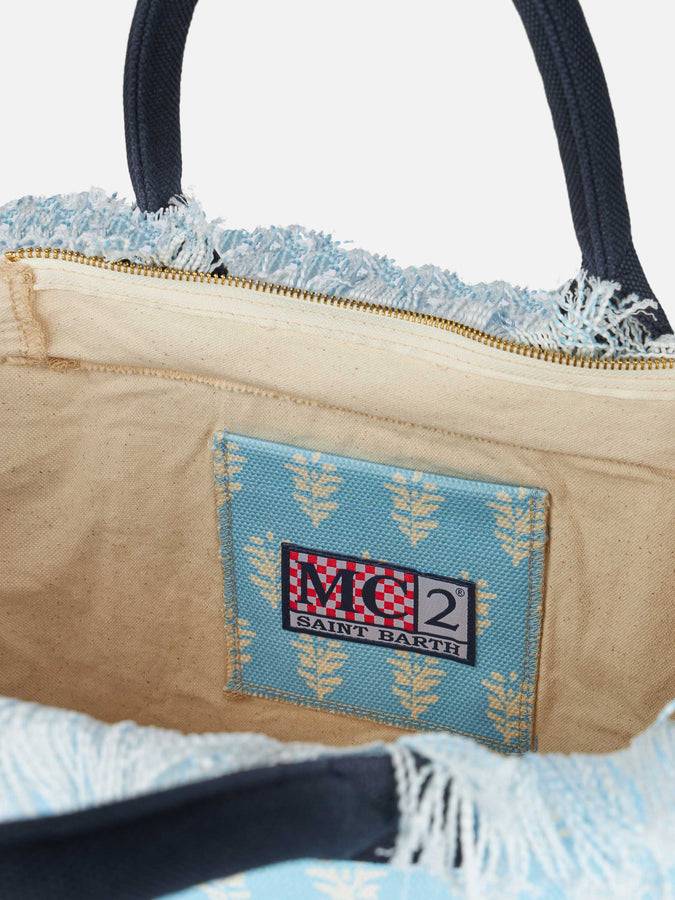Mc2 Saint Barth Borsa Tote Vanity In Tela Di Cotone A Fiori Formentera