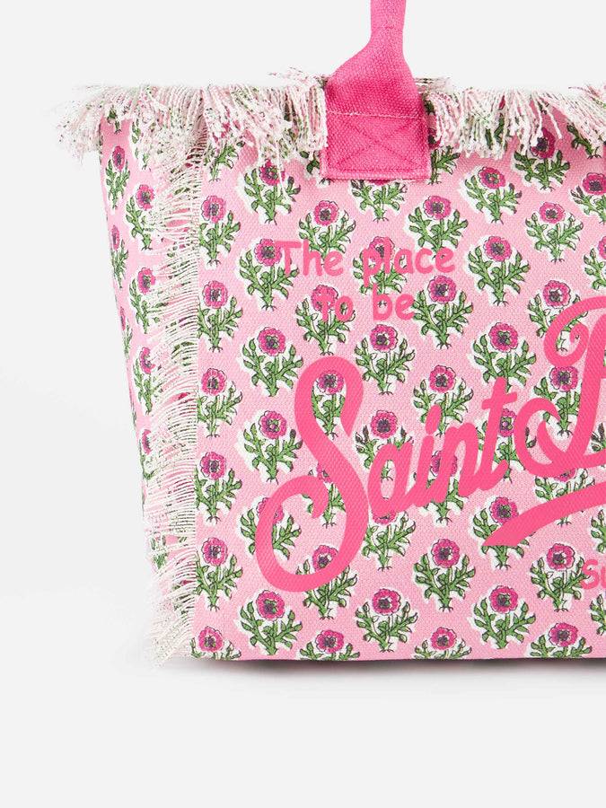 Mc2 Saint Barth Borsa Tote Vanity In Tela Di Cotone A Fiori