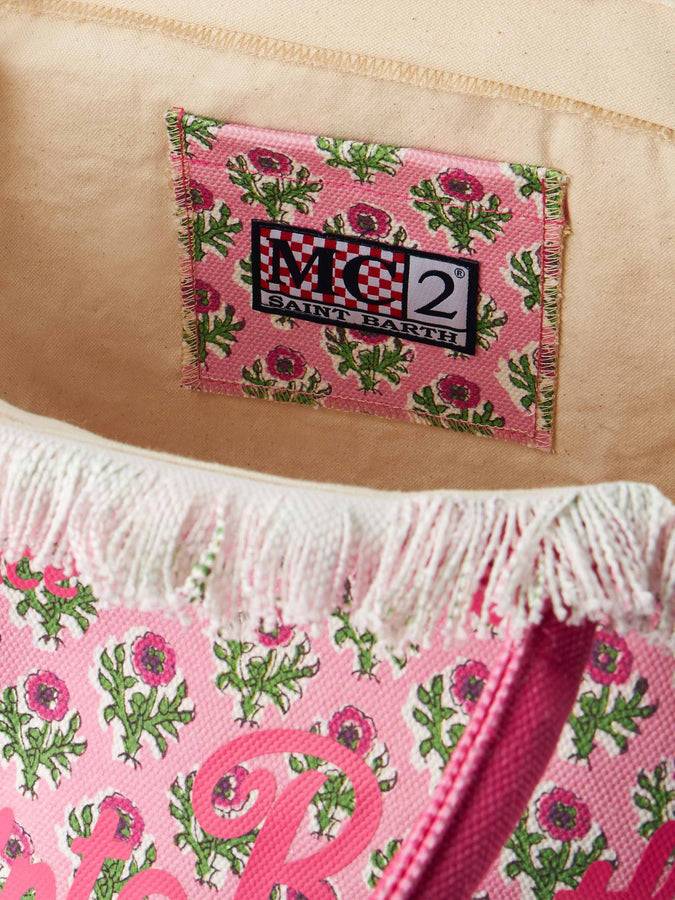 Mc2 Saint Barth Borsa Tote Vanity In Tela Di Cotone A Fiori