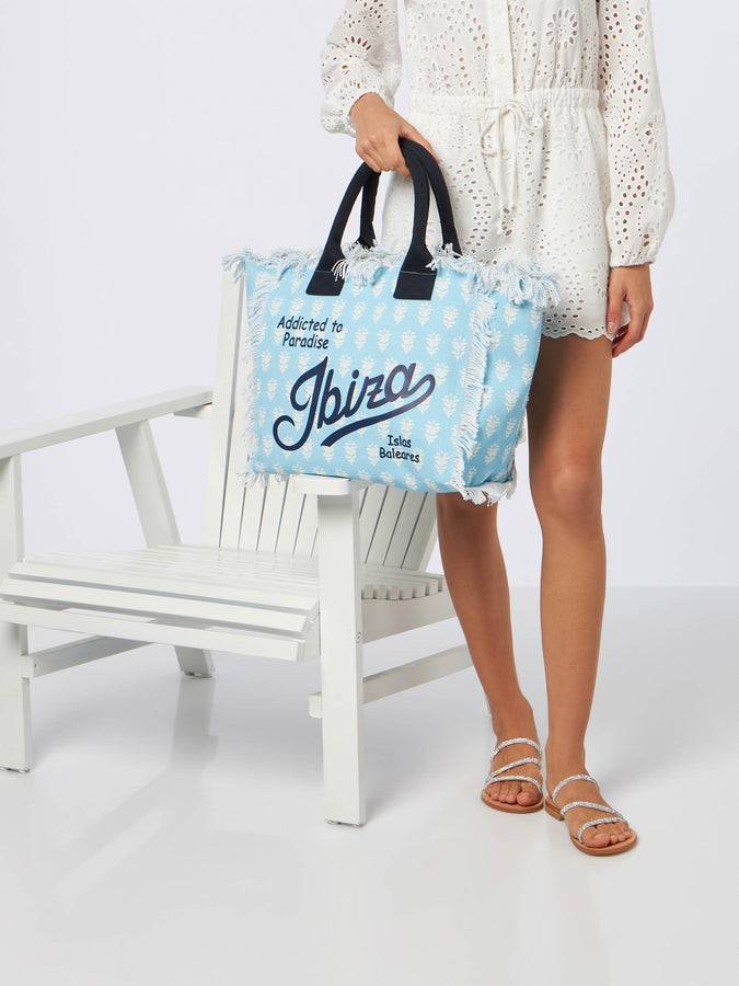 Mc2 Saint Barth Borsa Tote Vanity In Tela Di Cotone A Fiori Ibiza