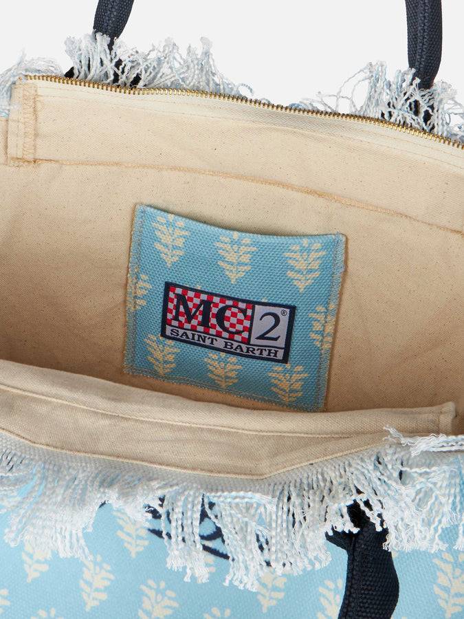 Mc2 Saint Barth Borsa Tote Vanity In Tela Di Cotone A Fiori Ibiza