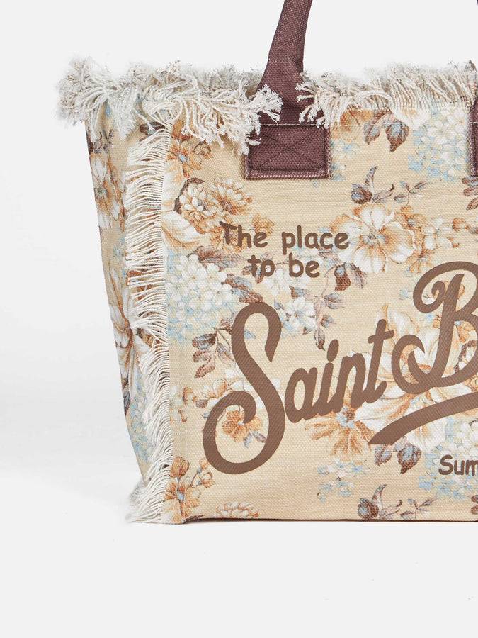 Mc2 Saint Barth Borsa Tote Vanity In Tela Di Cotone A Fiori
