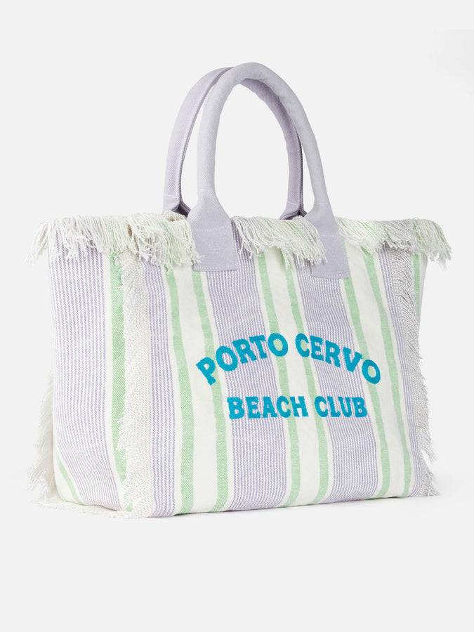 Mc2 Saint Barth Borsa Tote Vanity In Tela Di Cotone A Righe Porto Cervo Beach Club