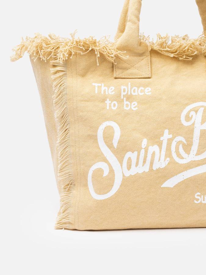 Mc2 Saint Barth Borsa Tote Vanity In Tela Di Cotone Beige