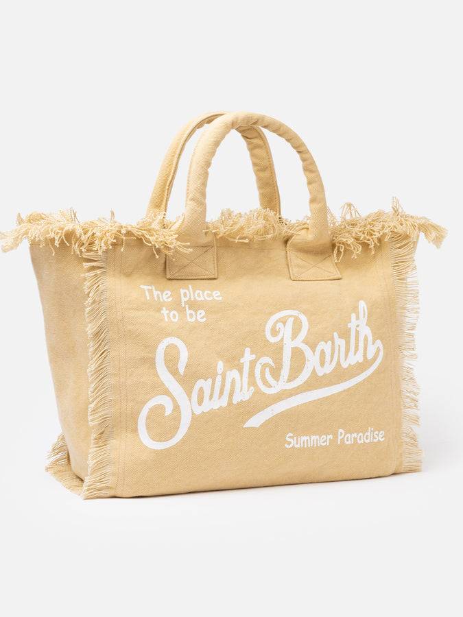 Mc2 Saint Barth Borsa Tote Vanity In Tela Di Cotone Beige