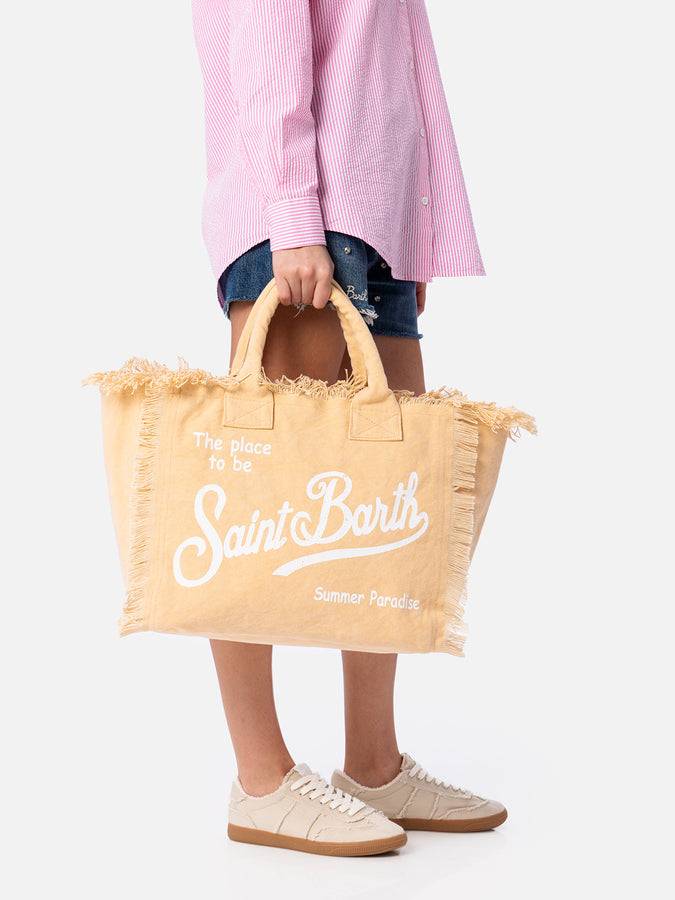 Mc2 Saint Barth Borsa Tote Vanity In Tela Di Cotone Beige