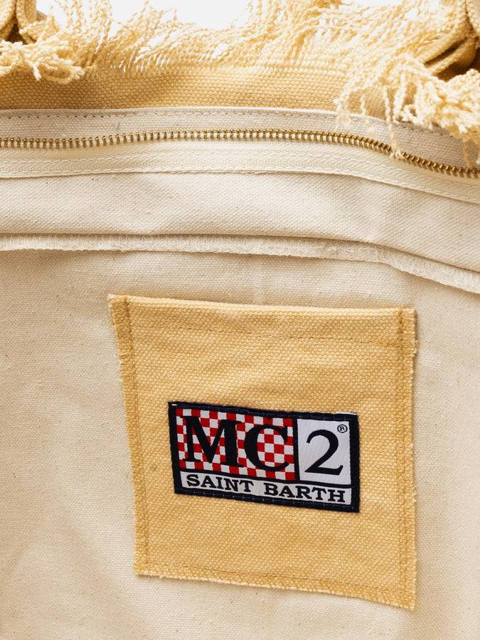 Mc2 Saint Barth Borsa Tote Vanity In Tela Di Cotone Beige