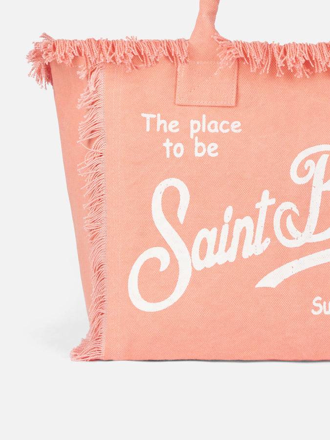 Mc2 Saint Barth Borsa Tote Vanity In Tela Di Cotone Color Pesca