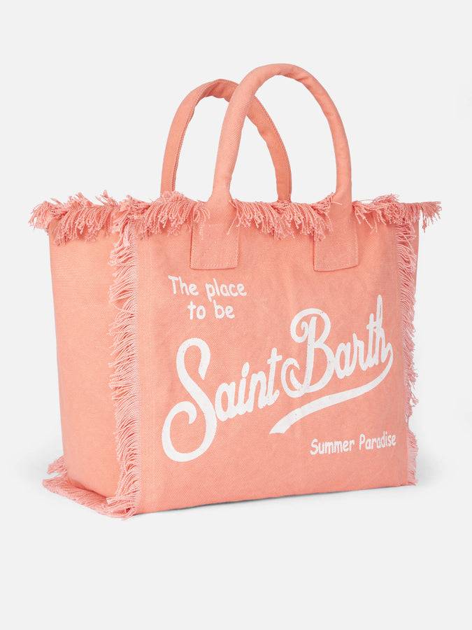 Mc2 Saint Barth Borsa Tote Vanity In Tela Di Cotone Color Pesca