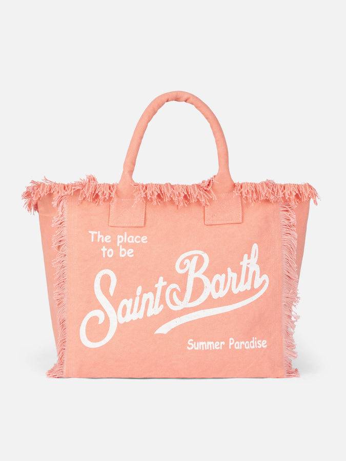 Mc2 Saint Barth Borsa Tote Vanity In Tela Di Cotone Color Pesca