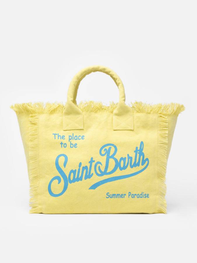 Mc2 Saint Barth Borsa tote Vanity in tela di cotone gialla