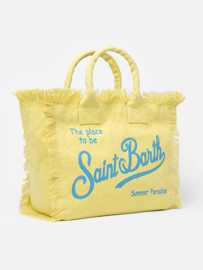 Mc2 Saint Barth Borsa Tote Vanity In Tela Di Cotone Gialla