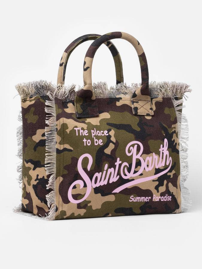 Mc2 Saint Barth Borsa Tote Vanity In Tela Di Cotone Mimetico