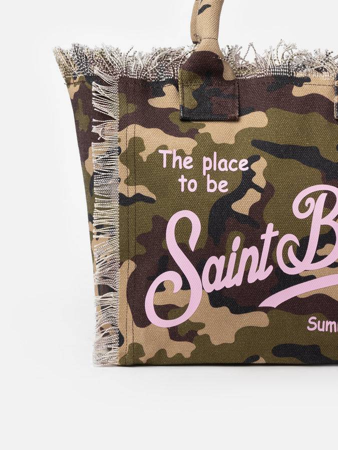 Mc2 Saint Barth Borsa Tote Vanity In Tela Di Cotone Mimetico