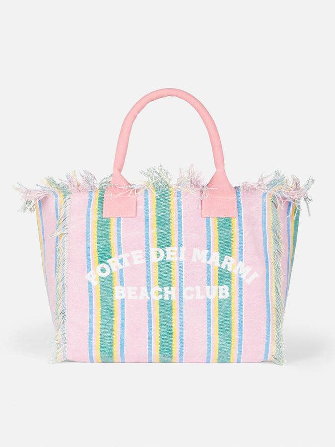 Mc2 Saint Barth Borsa tote Vanity in tela di cotone rigata Forte dei Marmi Beach Club