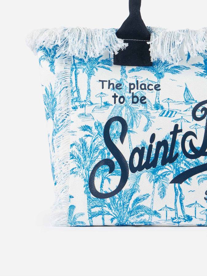 Mc2 Saint Barth Borsa Tote Vanity In Tela Di Cotone Toile De Jouy