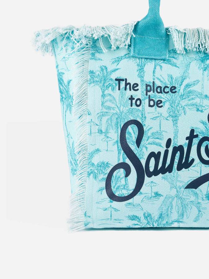 Mc2 Saint Barth Borsa Tote Vanity In Tela Di Cotone Toile De Jouy