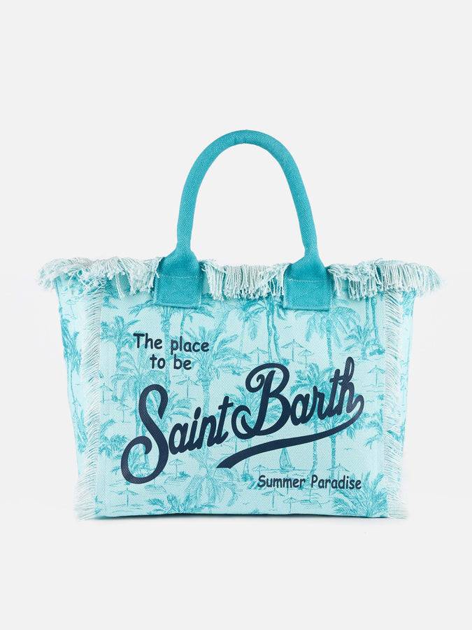 Mc2 Saint Barth Borsa Tote Vanity In Tela Di Cotone Toile De Jouy
