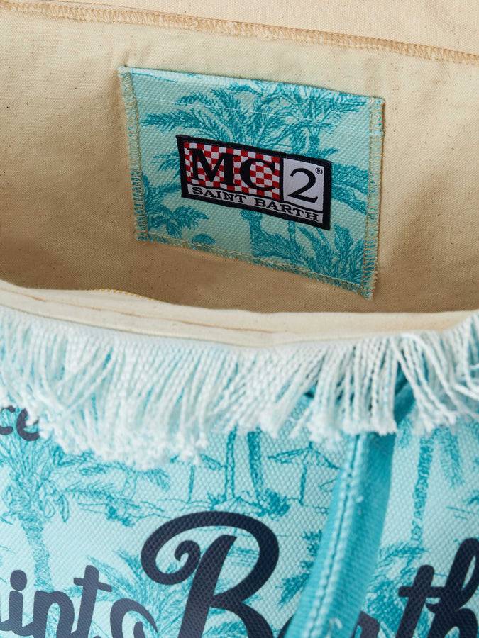 Mc2 Saint Barth Borsa Tote Vanity In Tela Di Cotone Toile De Jouy
