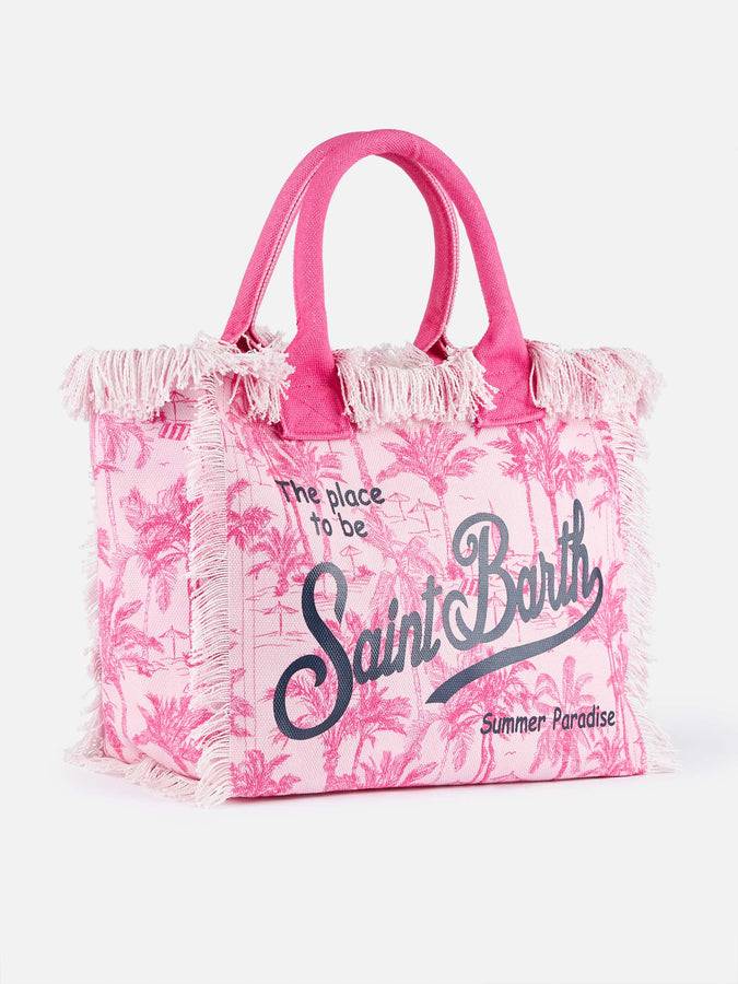 Mc2 Saint Barth Borsa Tote Vanity In Tela Di Cotone Toile De Jouy