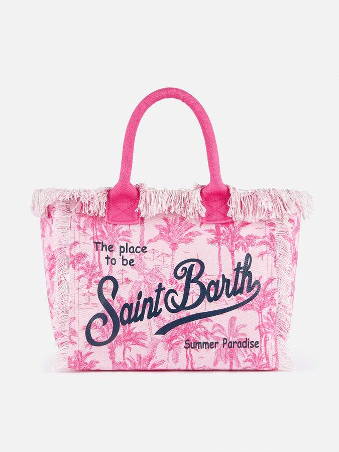 Mc2 Saint Barth Borsa Tote Vanity In Tela Di Cotone Toile De Jouy
