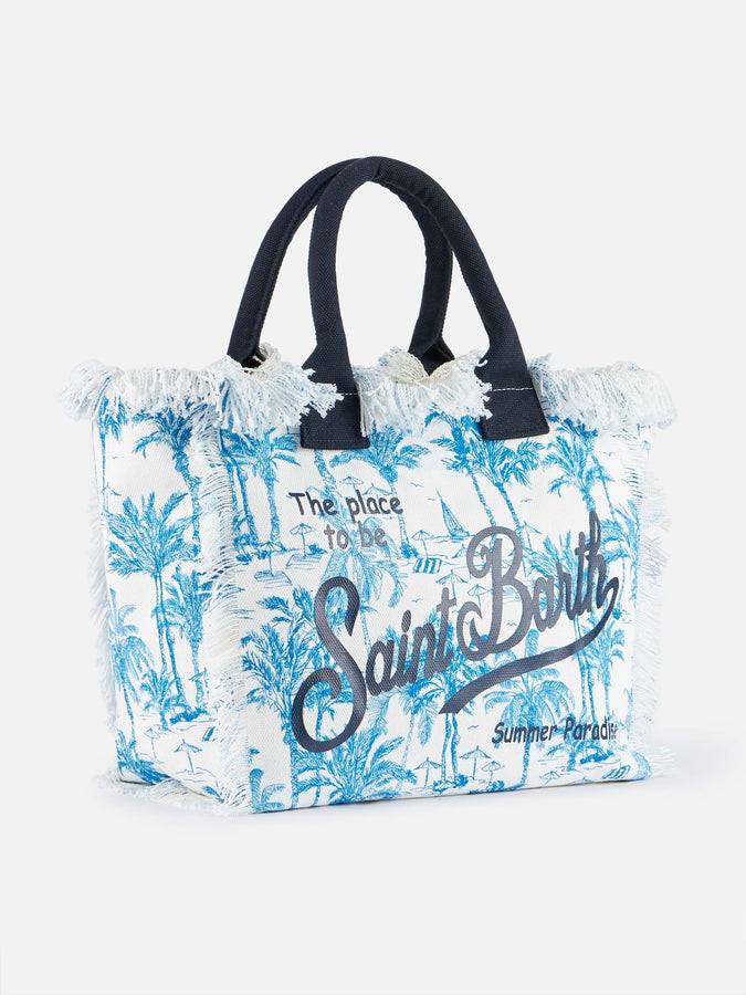 Mc2 Saint Barth Borsa Tote Vanity In Tela Di Cotone Toile De Jouy