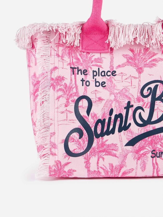 Mc2 Saint Barth Borsa Tote Vanity In Tela Di Cotone Toile De Jouy