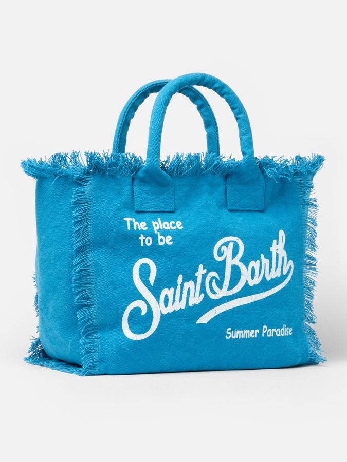 Mc2 Saint Barth Borsa Tote Vanity In Tela Di Cotone Turchese