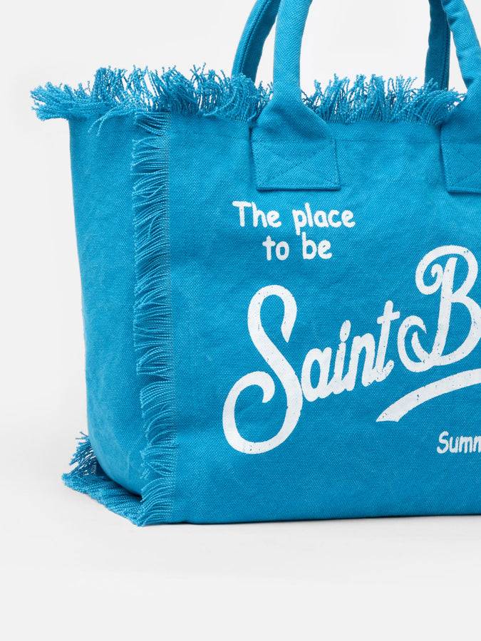 Mc2 Saint Barth Borsa Tote Vanity In Tela Di Cotone Turchese