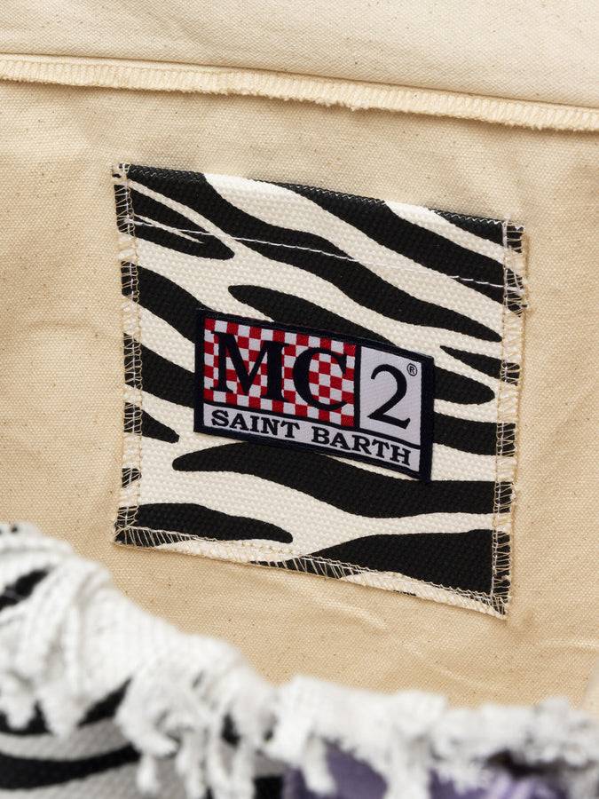 Mc2 Saint Barth Borsa Tote Vanity In Tela Di Cotone Zebrata
