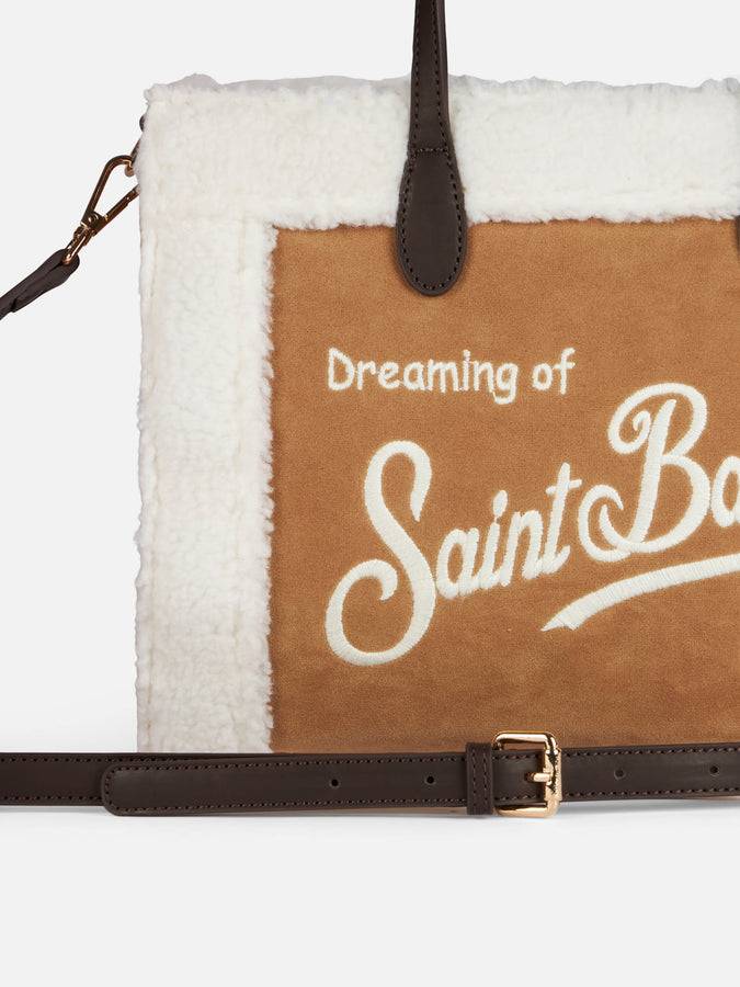 Mc2 Saint Barth Borsa Tote Vivian Beige Con Bordo In Sherpa
