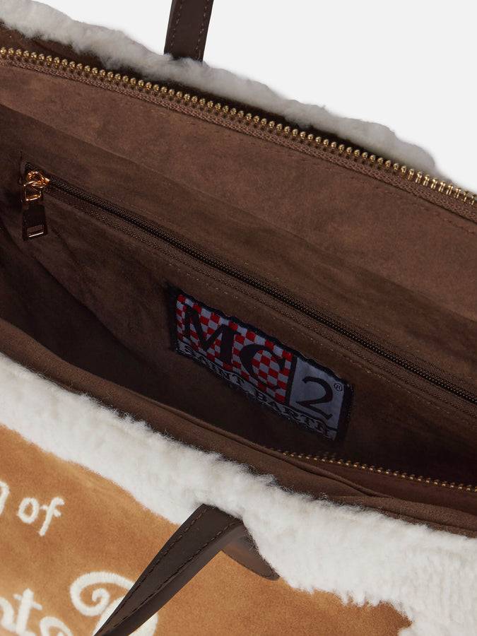 Mc2 Saint Barth Borsa Tote Vivian Beige Con Bordo In Sherpa