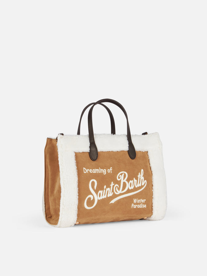 Mc2 Saint Barth Borsa Tote Vivian Beige Con Bordo In Sherpa