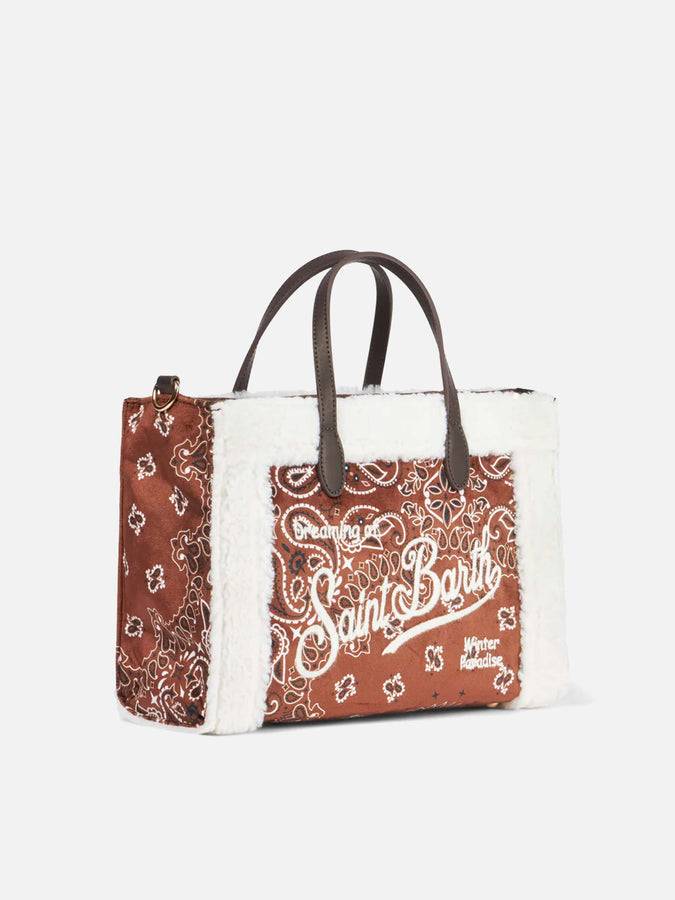 Mc2 Saint Barth Borsa Vivian Con Stampa Bandana E Dettagli Sherpa