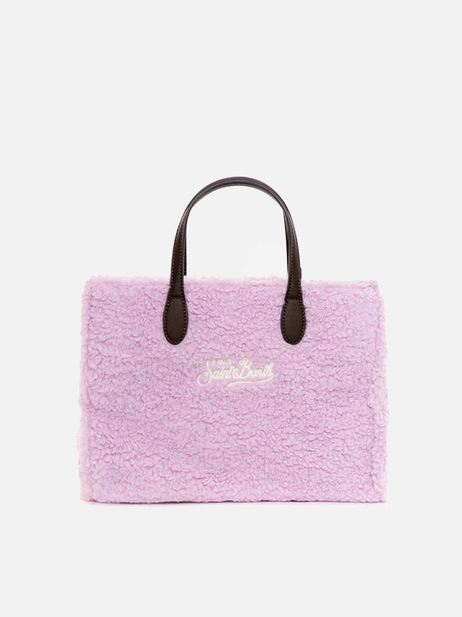 Mc2 Saint Barth Borsa Vivian In Tessuto Sherpa Lilla