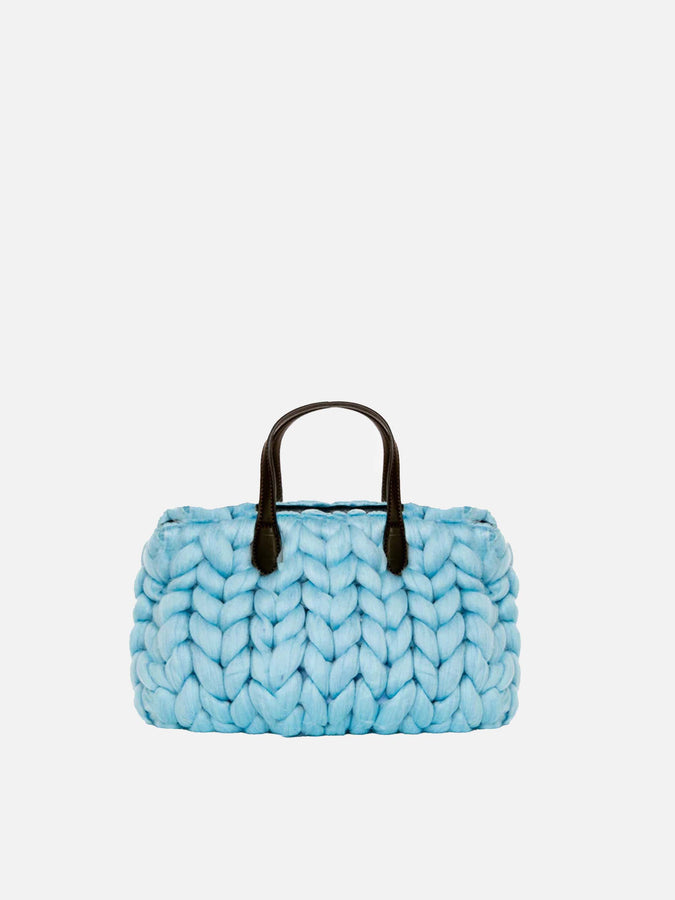 Mc2 Saint Barth Borsa Vivian Jumbo In Tricot Azzurro