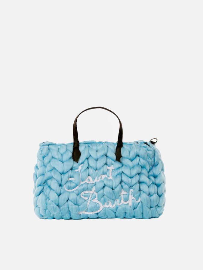 Mc2 Saint Barth Borsa Vivian jumbo in tricot azzurro