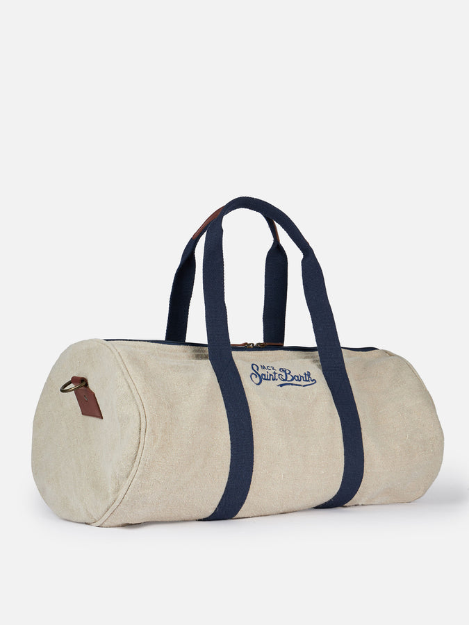 Mc2 Saint Barth Borsone Da Viaggio In Lino Naturale Jetleg