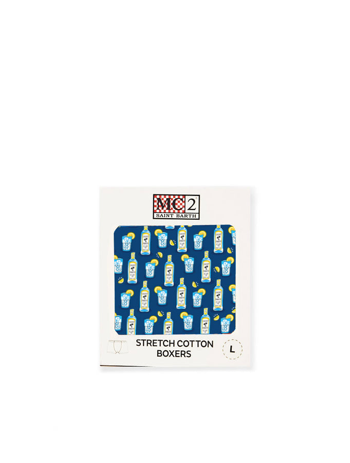 Mc2 Saint Barth Boxer Intimo Da Uomo Stampa Gin Tonic