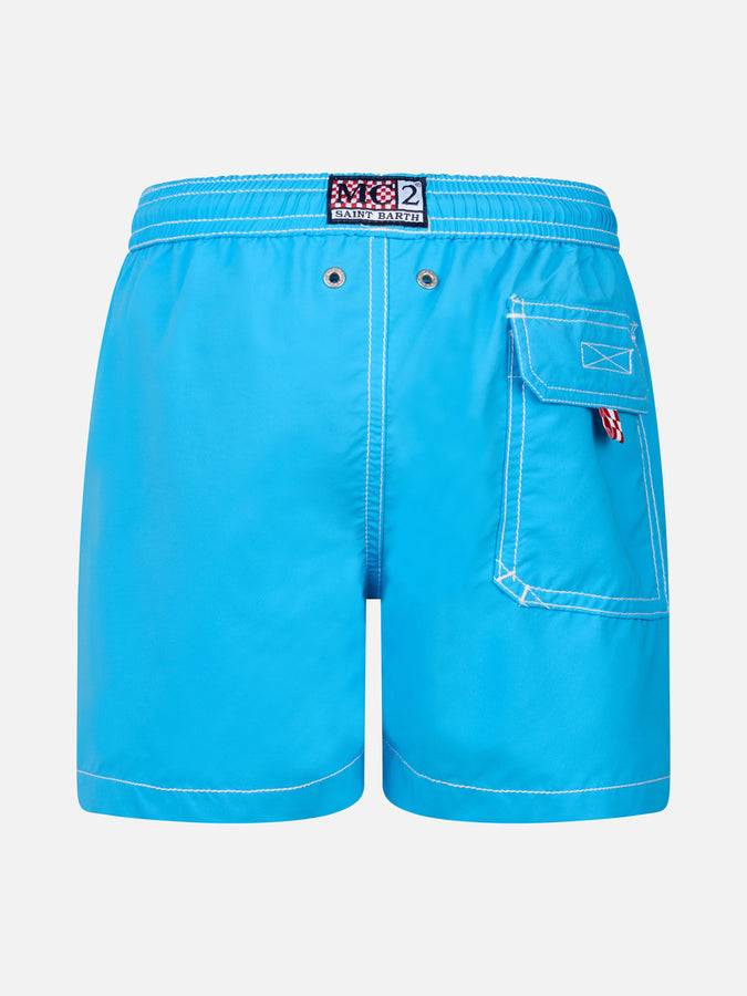 Mc2 Saint Barth Boxer Mare Bambino Media Lunghezza Blu Acqua Patmos Jr