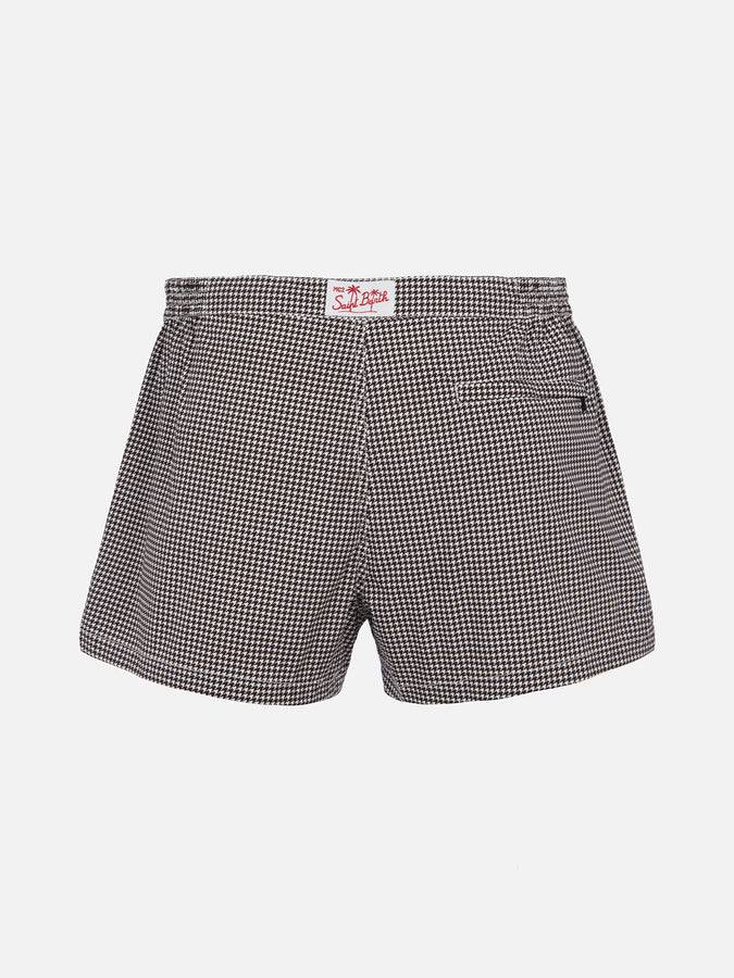 Mc2 Saint Barth Boxer Mare Da Uomo Harrys Dal Taglio Aderente Con Stampa Pied De Poule