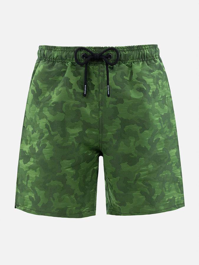 Mc2 Saint Barth Boxer mare da uomo in tessuto ripstop Harbour The Riviera con stampa jacquard camo