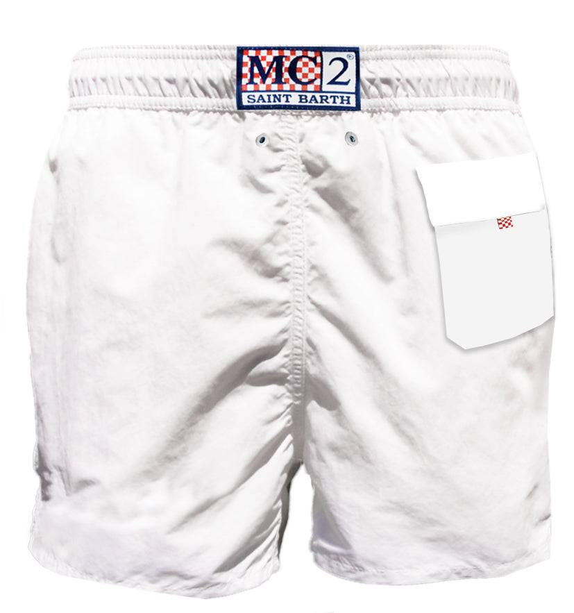 Mc2 Saint Barth Boxer Mare Uomo Bianco Con Taschino