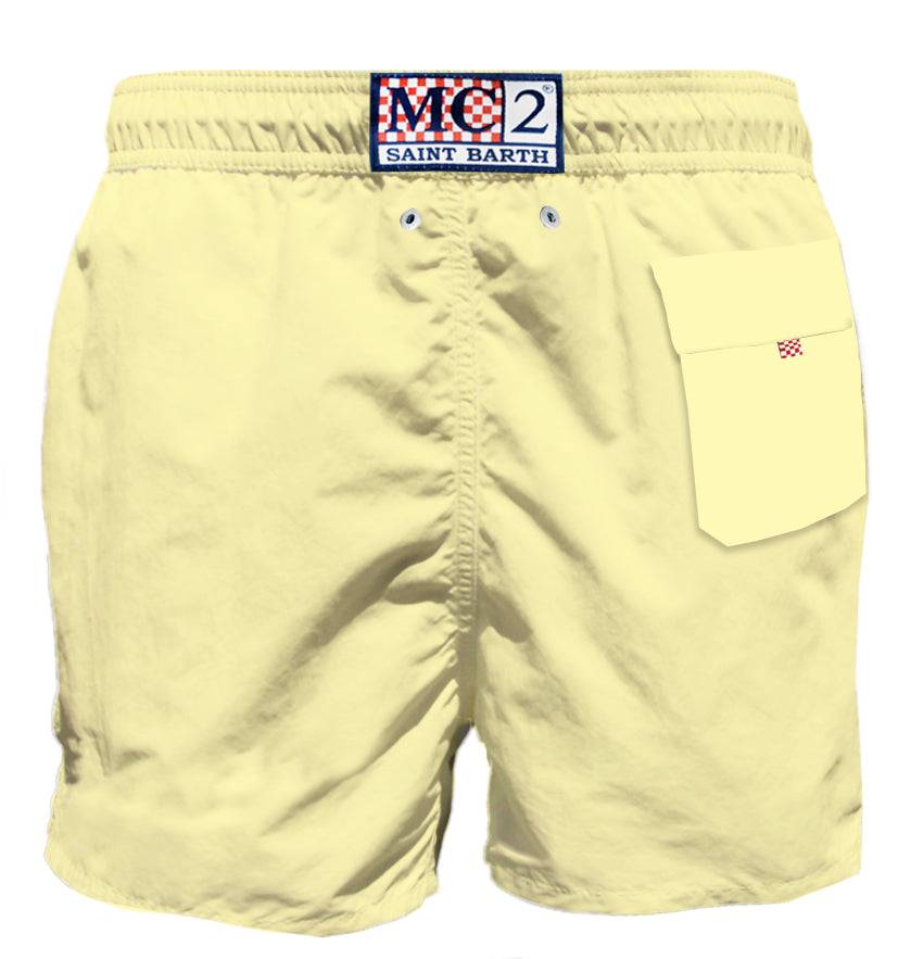 Mc2 Saint Barth Boxer Mare Uomo Giallo Pastello Con Taschino