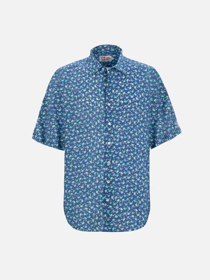 Mc2 Saint Barth Boy muslin cotton shirt Sharouk with crabs print
